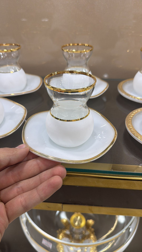 فنجان نعلبکی وارداتی مدل دانتل پاشاباغچه ترک